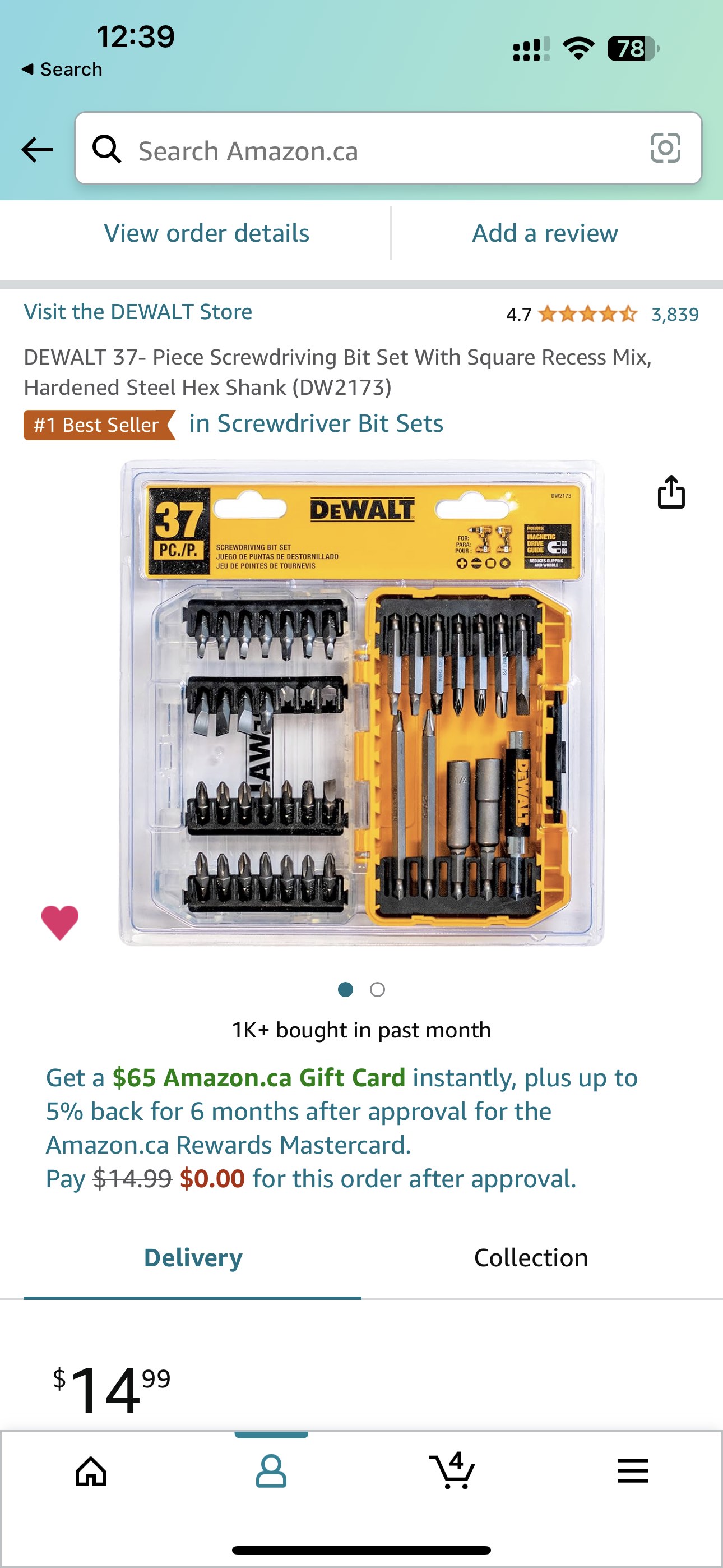 Brand new DEWALT 37- Piece Screwdriving Bit Set
