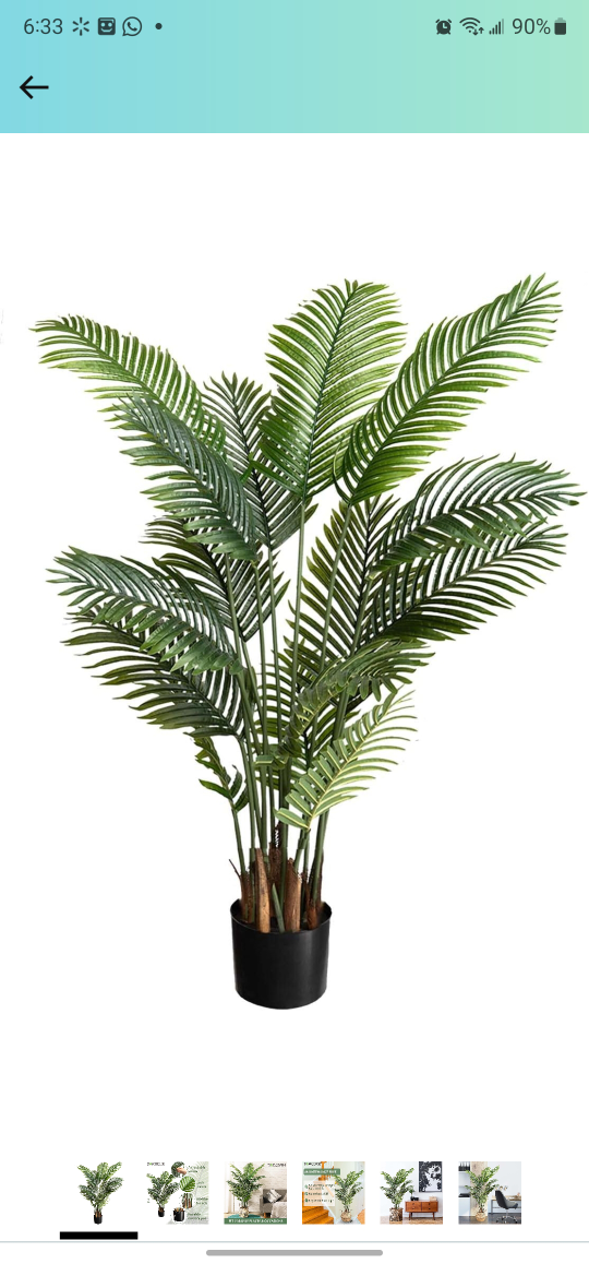 ROMODEN Artificial Areca Plam Tree Plant, 4 FT/120 cm thumbnail