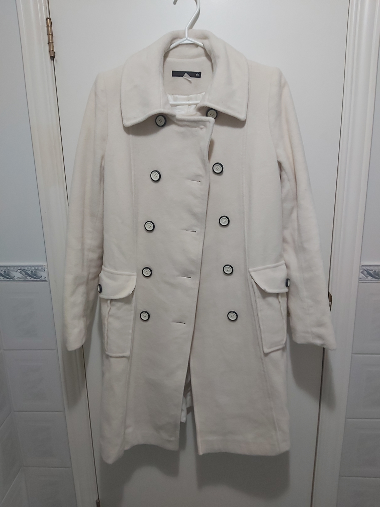 RK cashmere and wool beige trenchcoat, size large (L) image indicator(3)