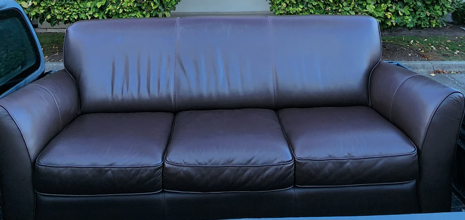 FREE DELIVERY Natuzzi real leather 3 seater sofa / couch image indicator(4)