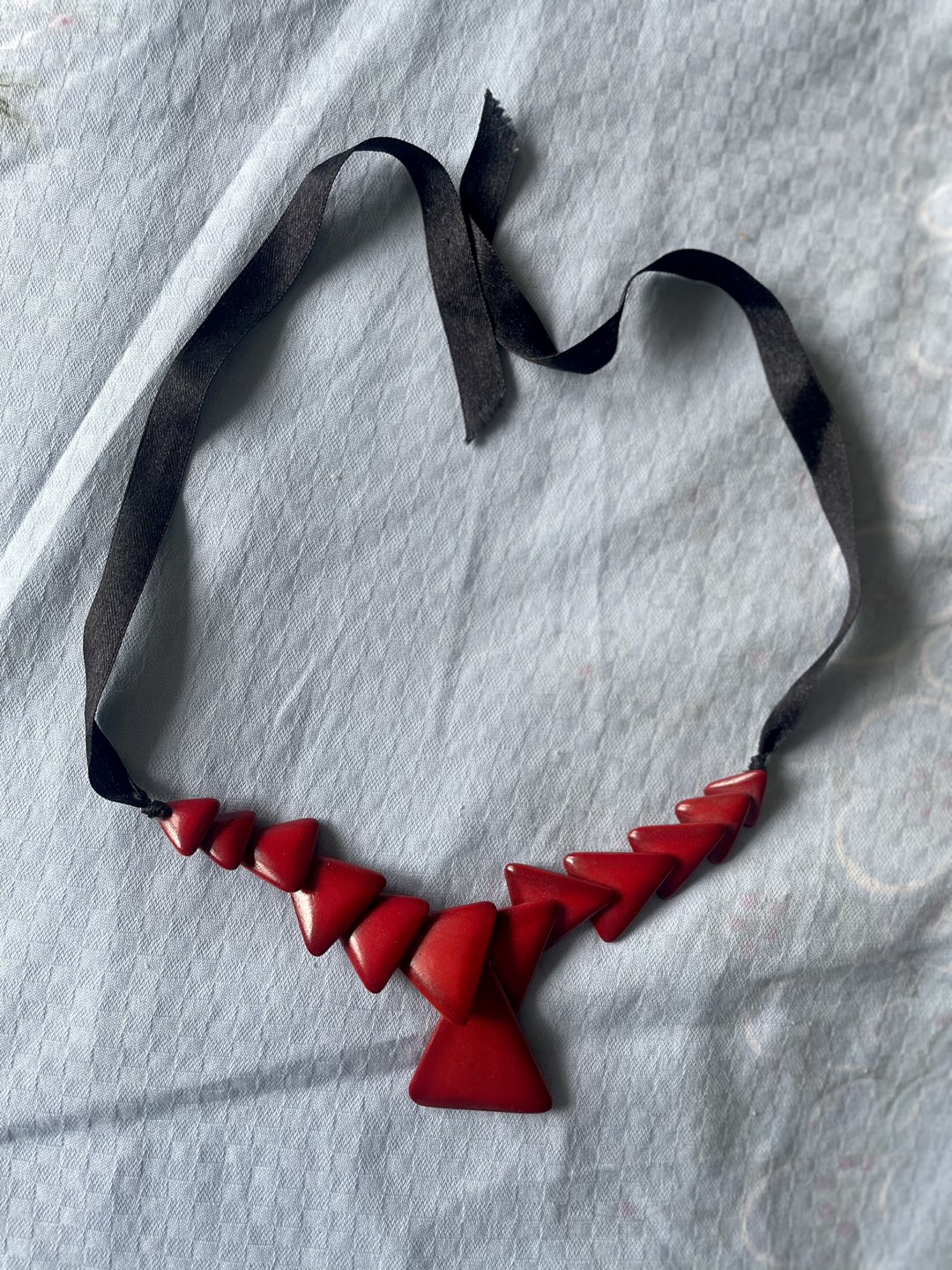 🔻statement handmade red wood necklace🔺FINAL PRICE image indicator(2)