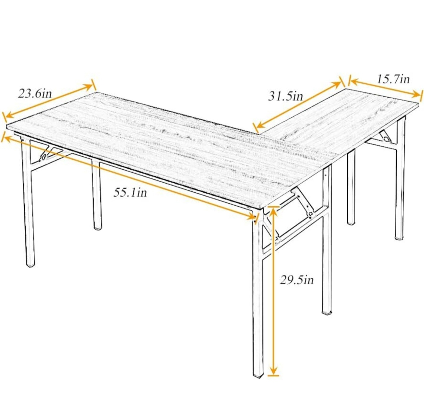 DlandHome L-Shaped Folding Computer Desk - photo 4