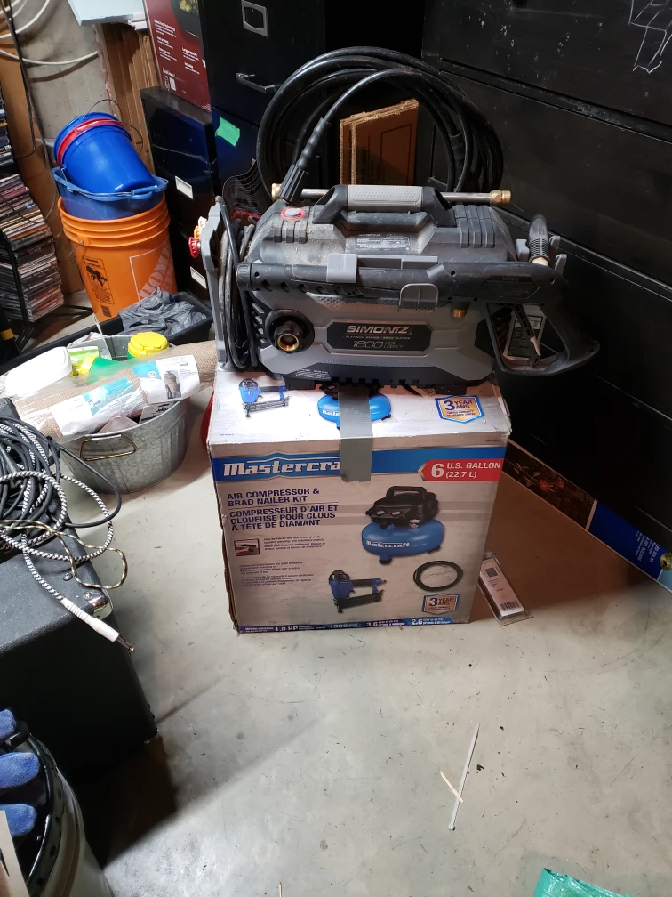 air compressor and pressure washer
