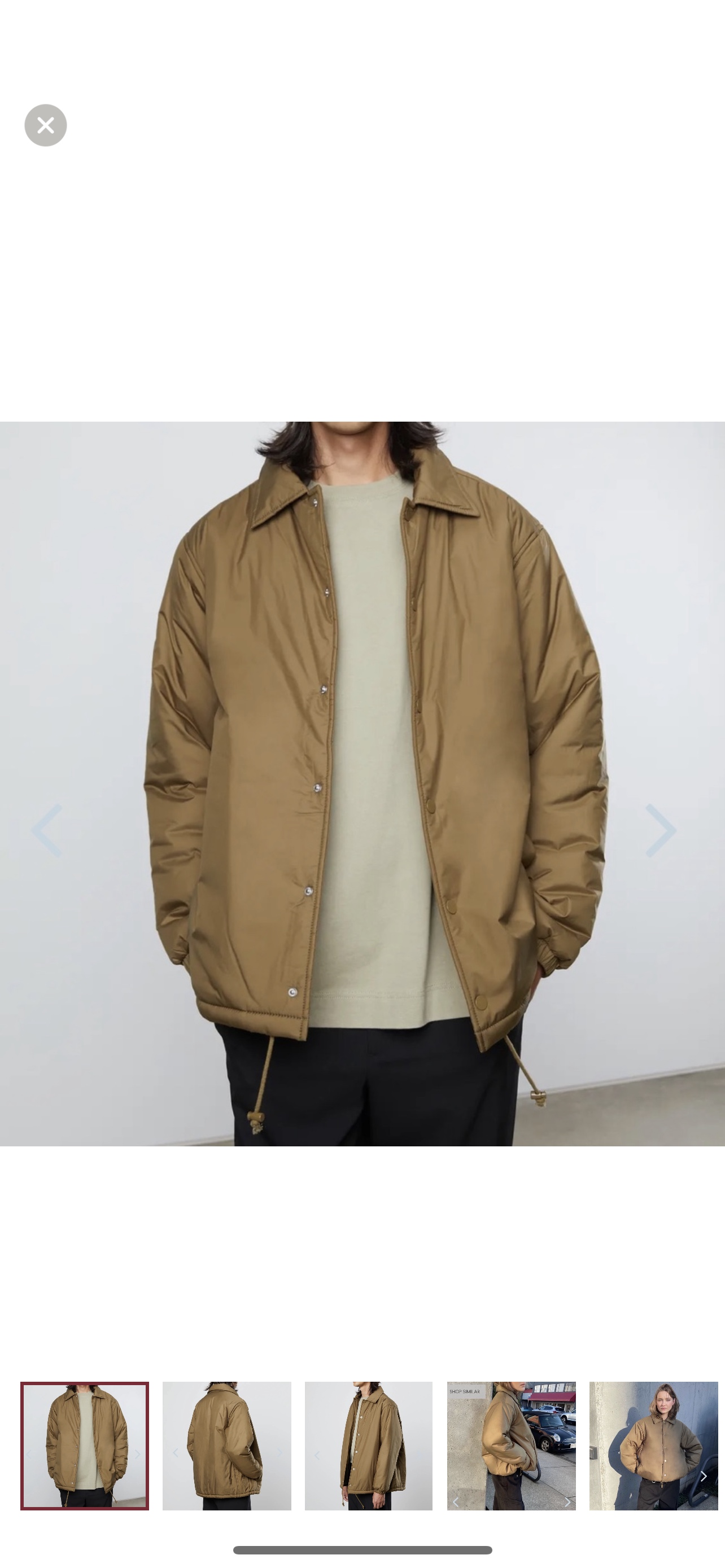 Oak + Fort PADDED COACH JACKET, XS- Brand new with tags