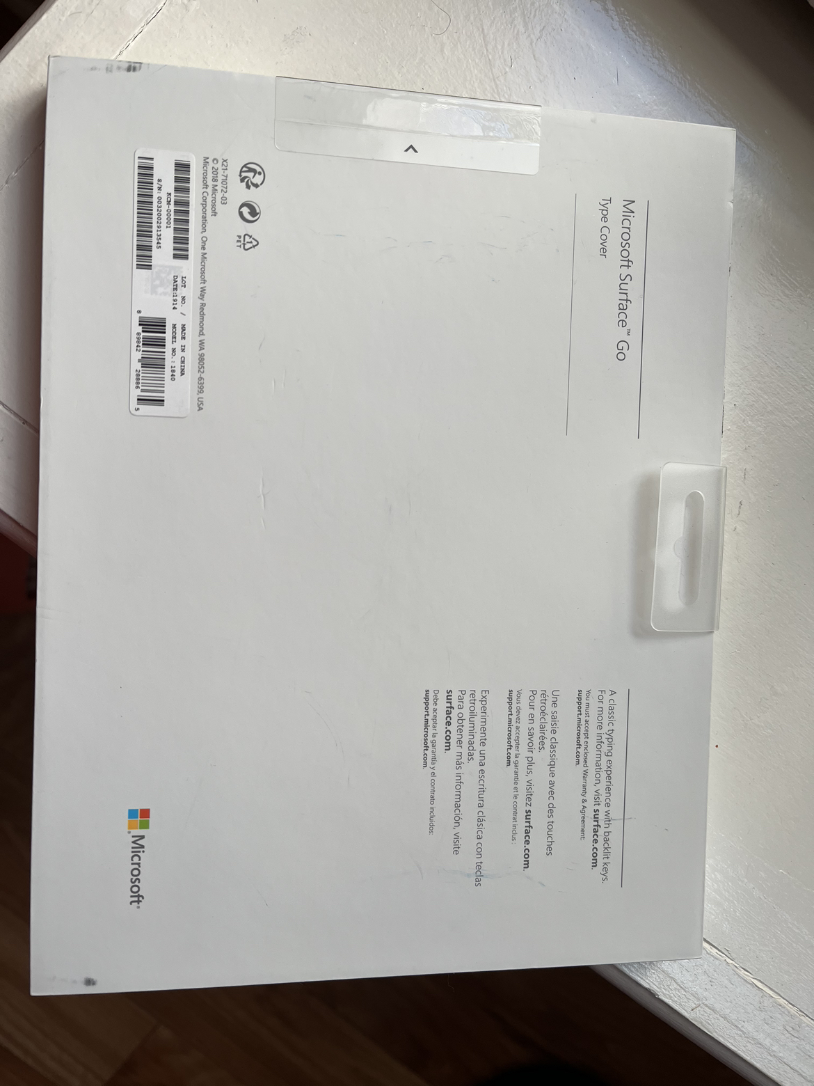 Microsoft Surface Go keyboard (cover type)