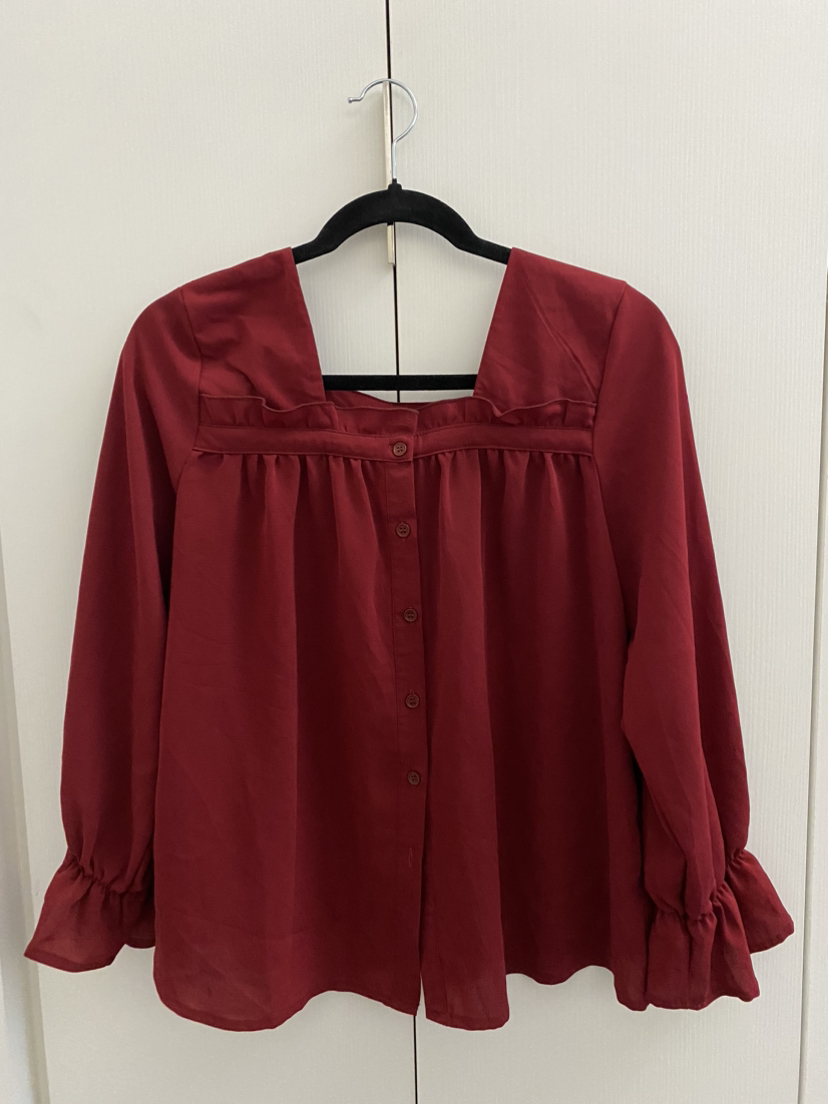 Dark Red Elegant Blouse - photo 2