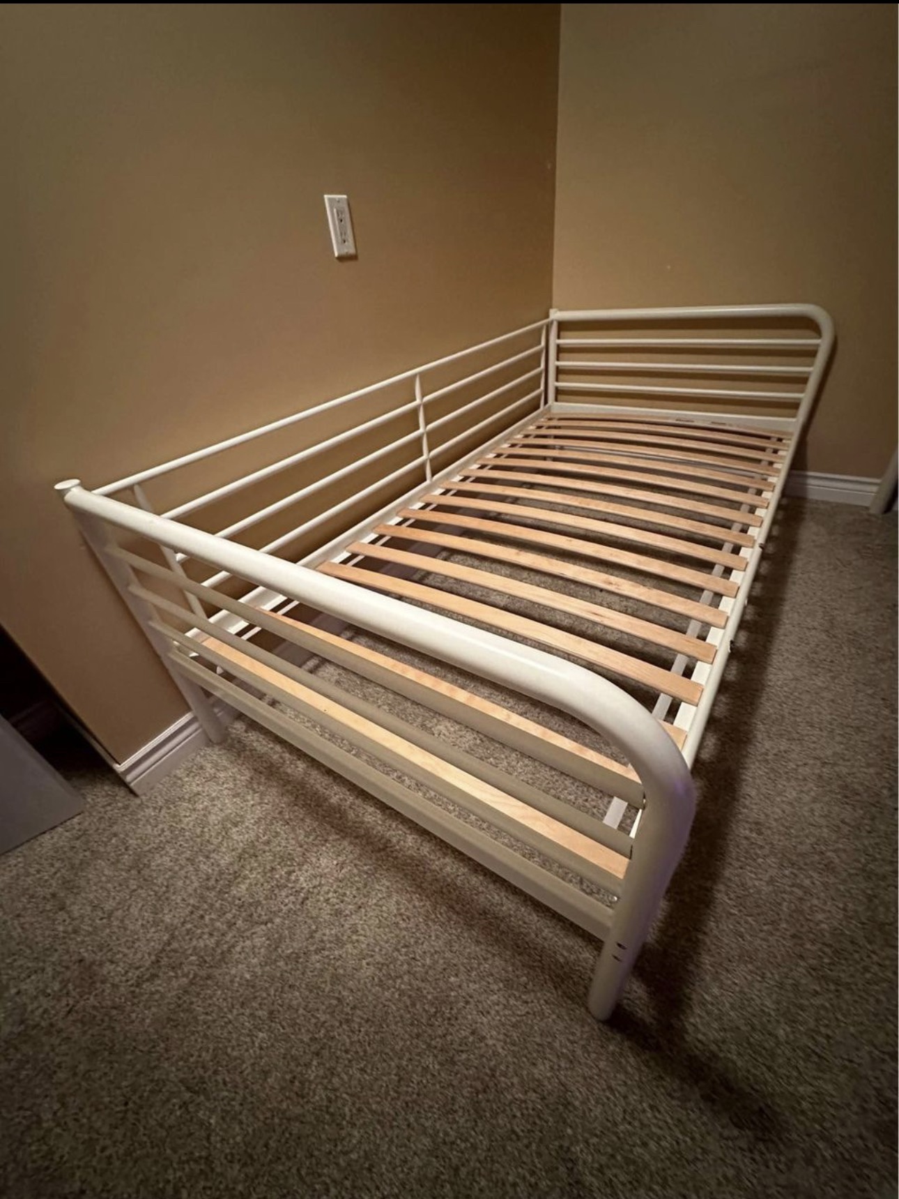 Ikea metal bed.