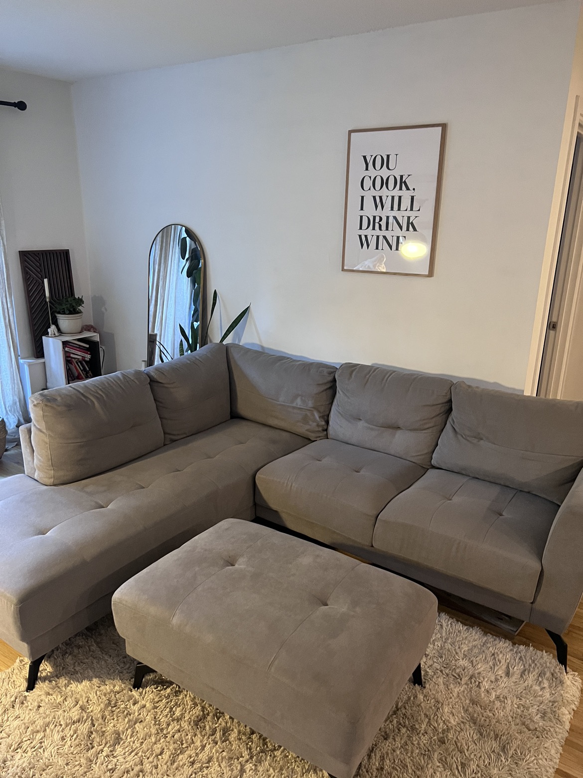 L-shape sofa with ottoman - photo 2