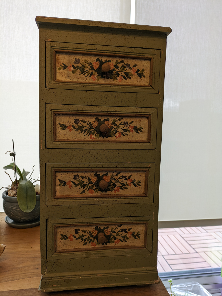 hand painted vintage jewelry box