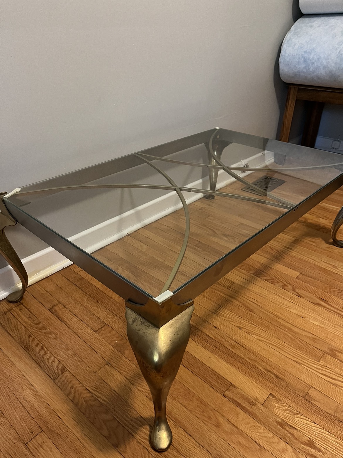 Two tone metal frame coffee table thumbnail