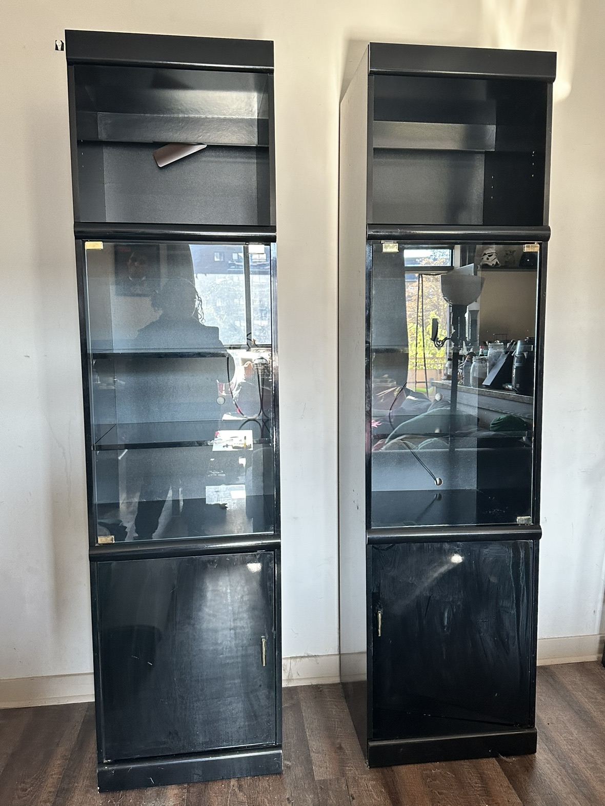 Black Glass door cabinets