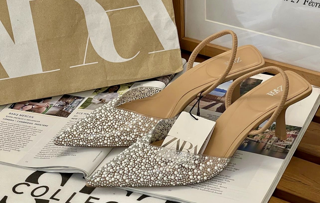 New Zara Pearl Heeled Slingbacks-41