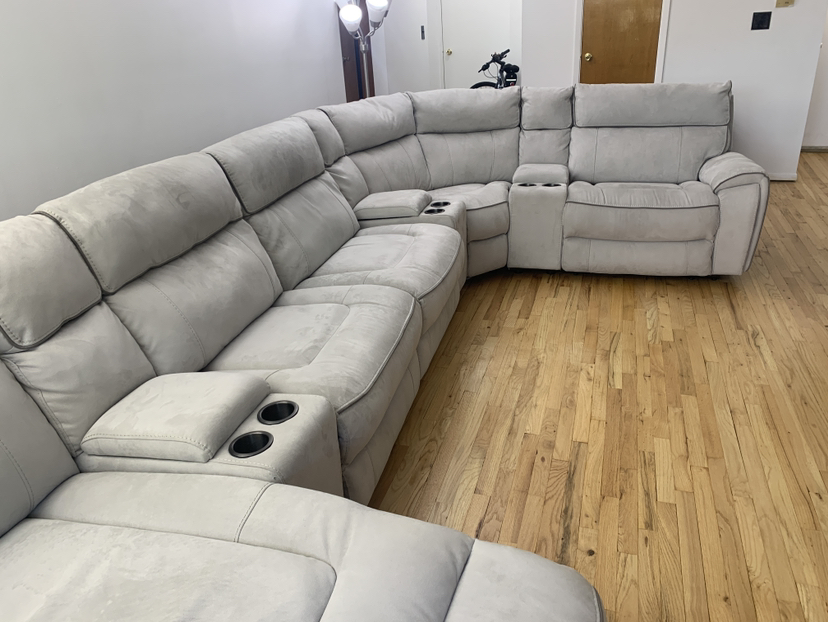 Grey Reclining Sectional Nine Pieces - photo 4