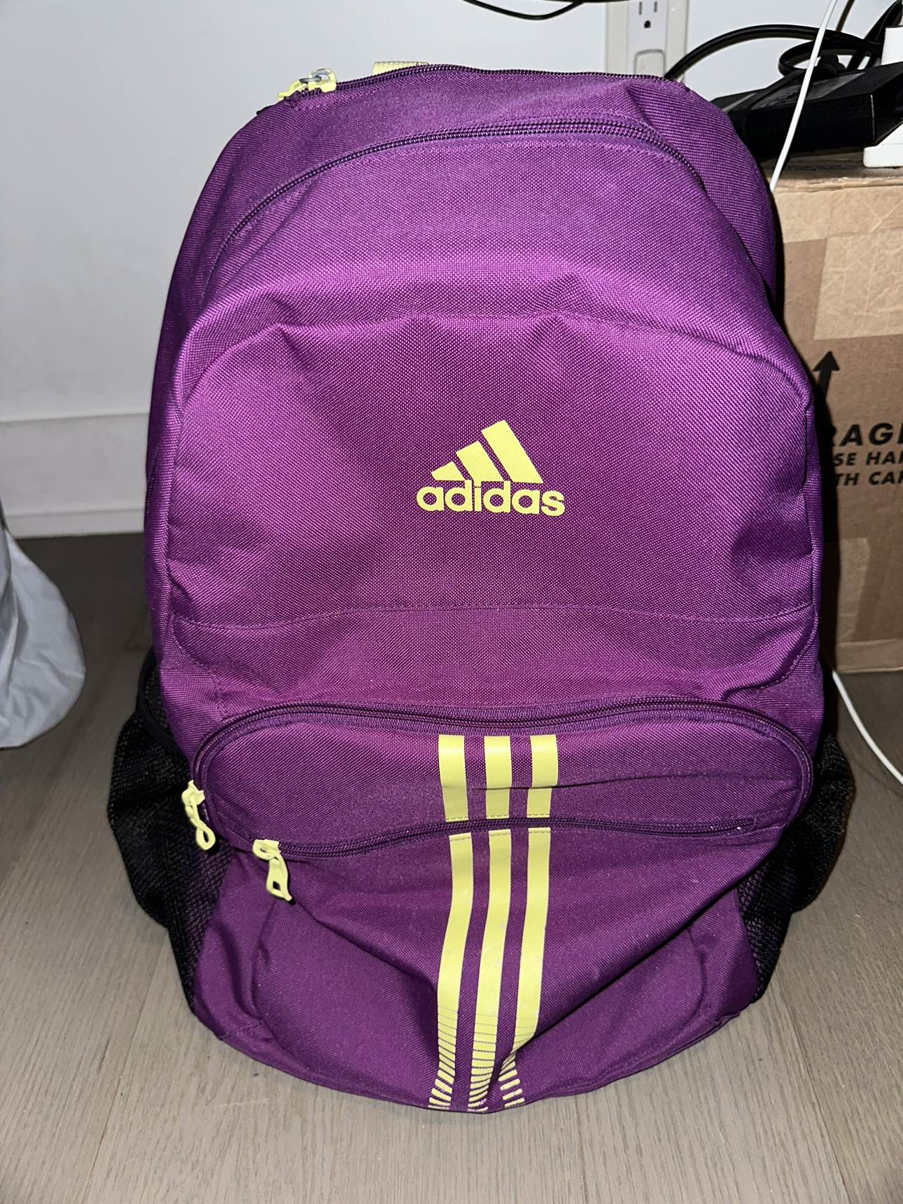 Purple Adidas backpack school bag