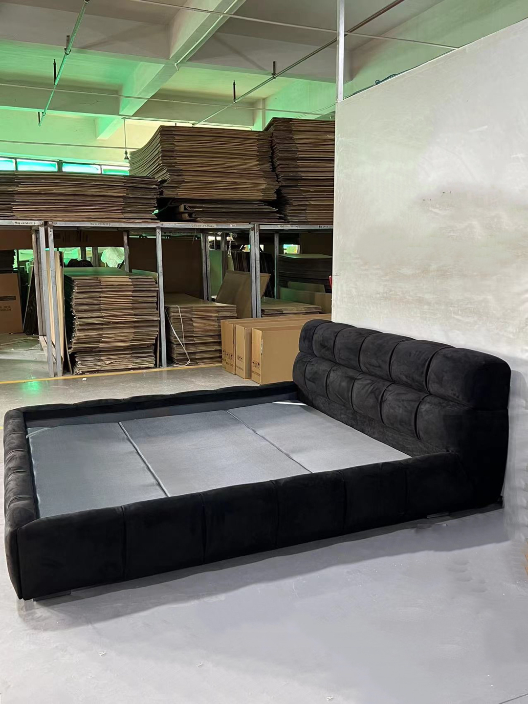 Brand new king size black velvet bed frame