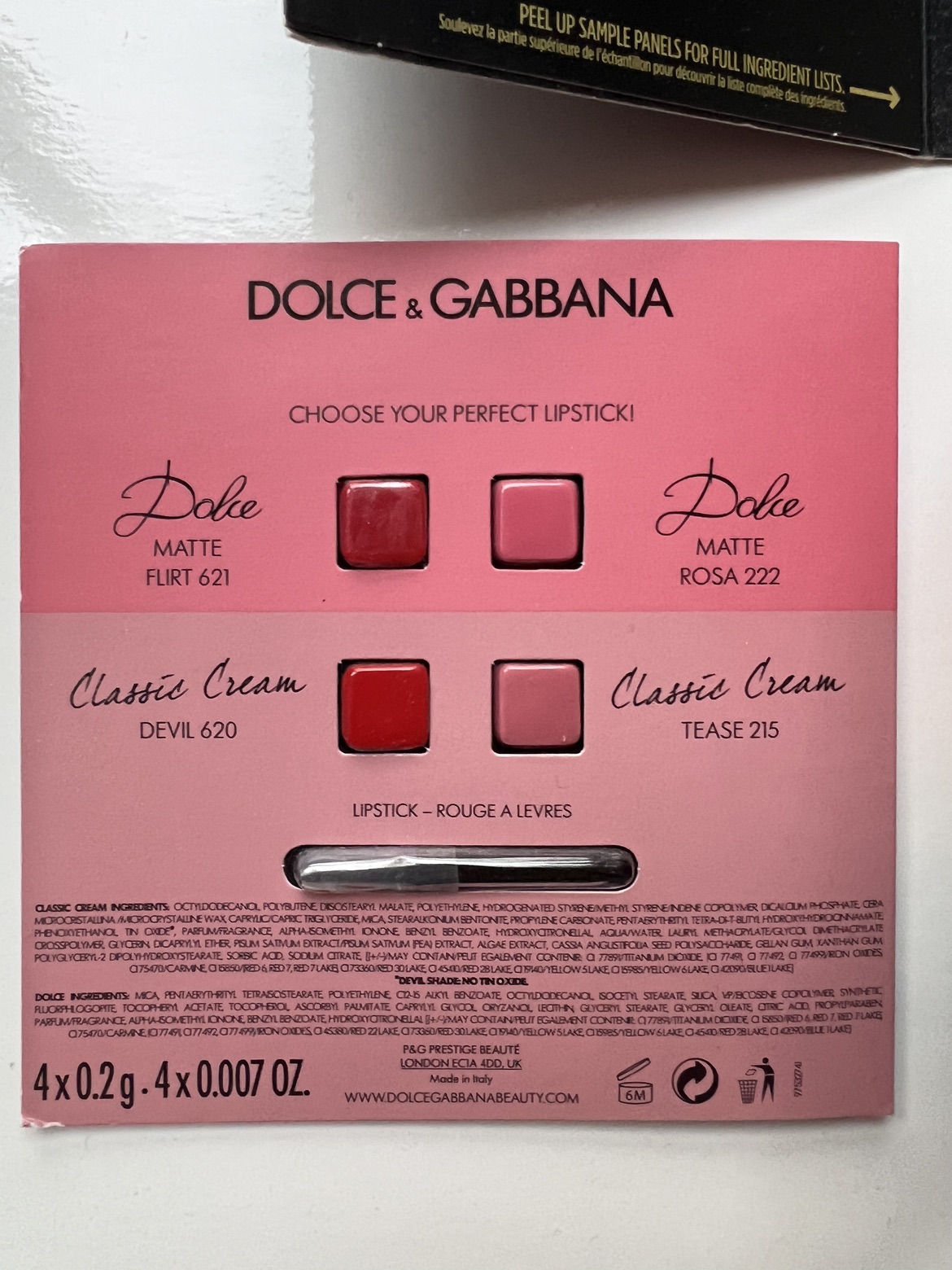 Deluxe lipstick sample (Dior, Armani, D&G,UD) image indicator(2)