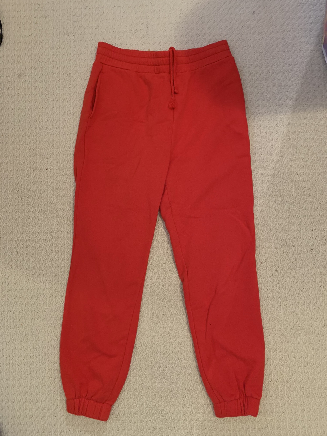 Red sweat pants