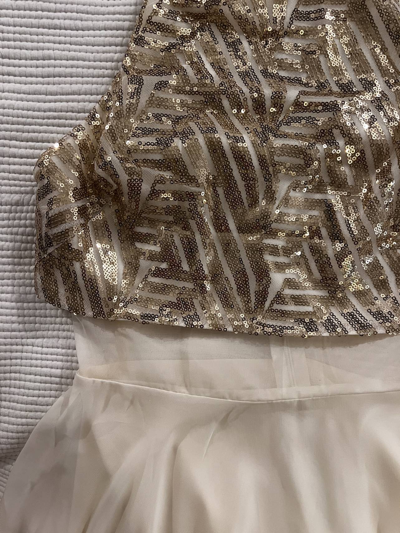Gold sequins cream dress - photo 2