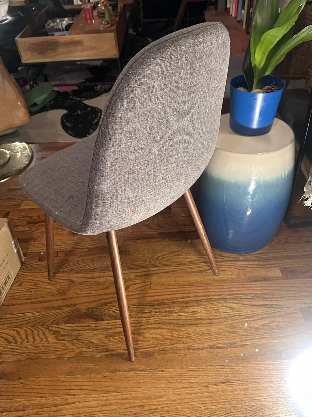 Grey fabric dining chairs - photo 2