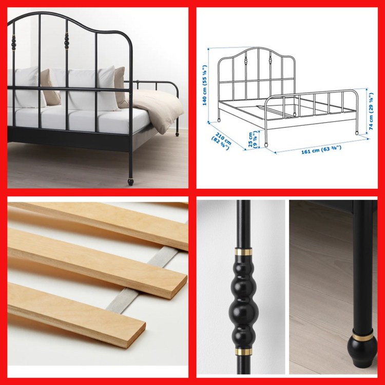 SAGSTUA Bedframe with bedbase