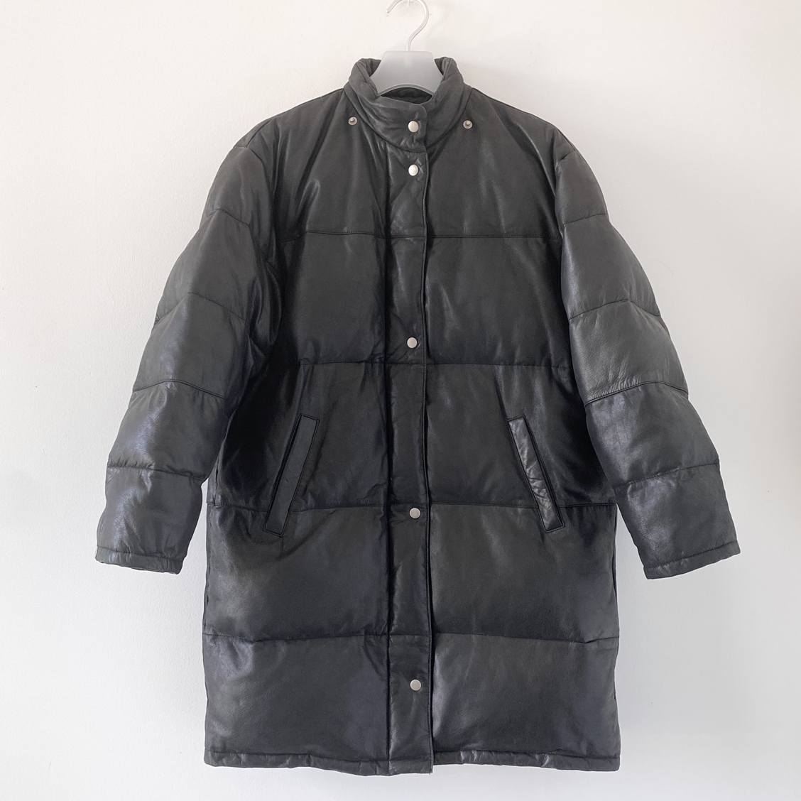 Vintage Leather Down Puffer Jacket / Coat - photo 2