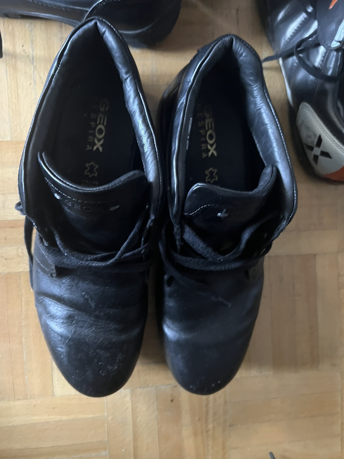 Men geox dress black shoes size 9 thumbnail