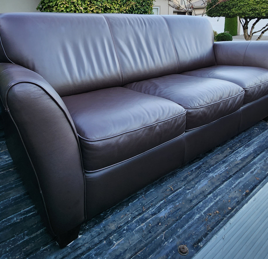 FREE DELIVERY Natuzzi real leather 3 seater sofa / couch image indicator(3)