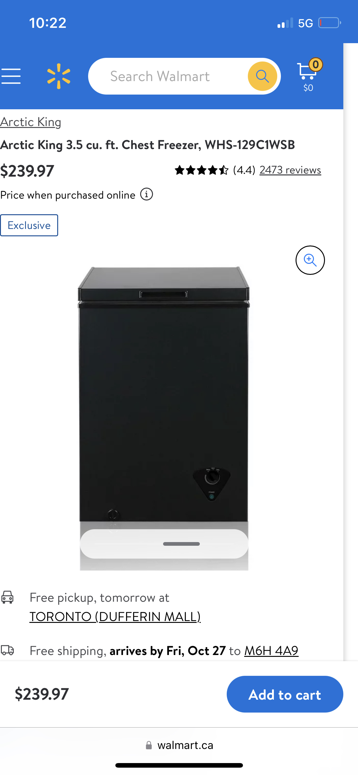 Artic King Black 3.5 Chest Freezer thumbnail