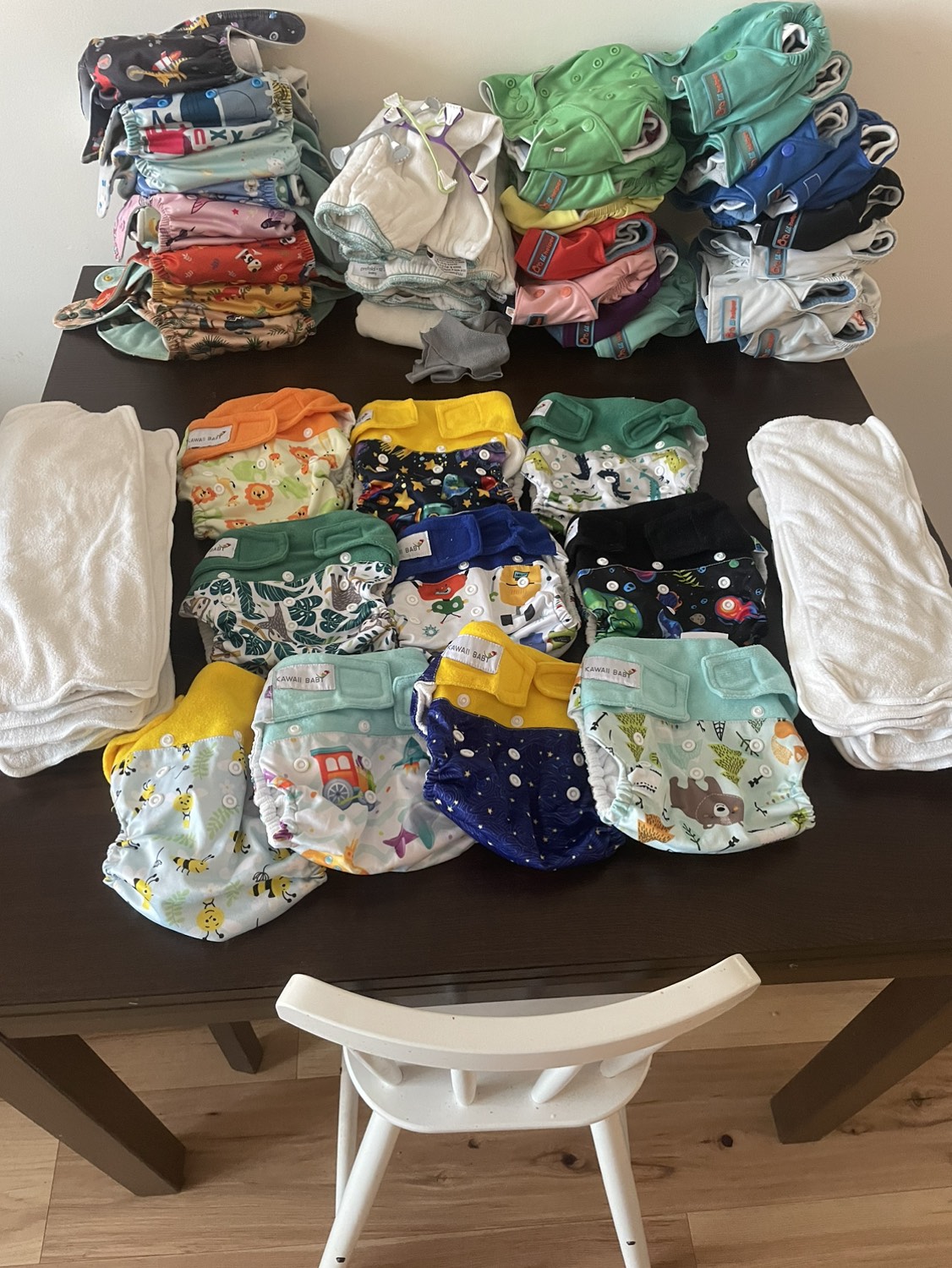 Kawaii baby Velcro pockets with inserts- set of ten