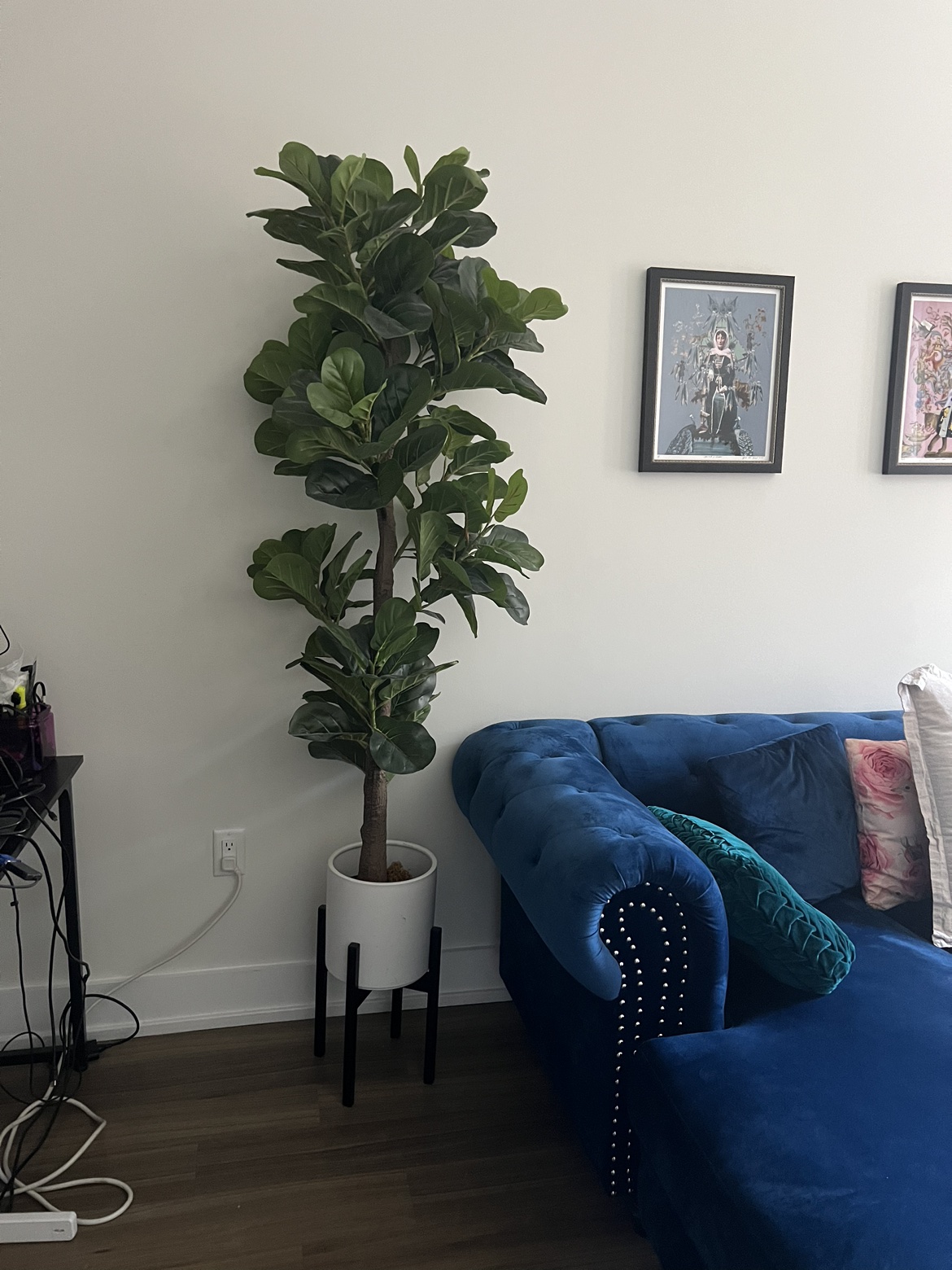 6 ft artificial fiddle leaf fig tree w ceramic pot and stand