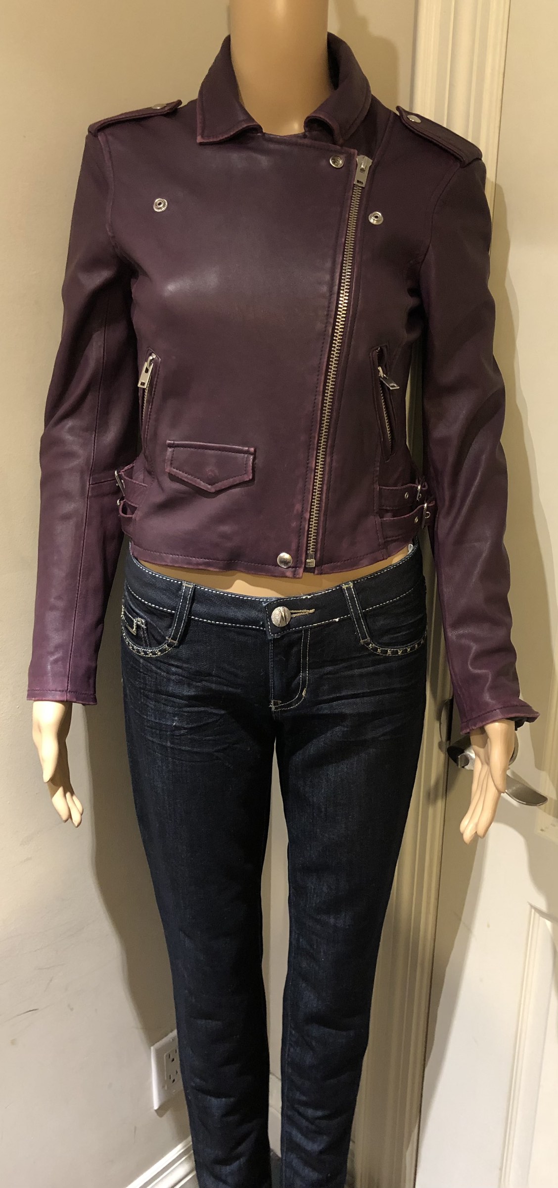 Iro 100% Lamb Leather Biker Jacket Retail 1500 - photo 2