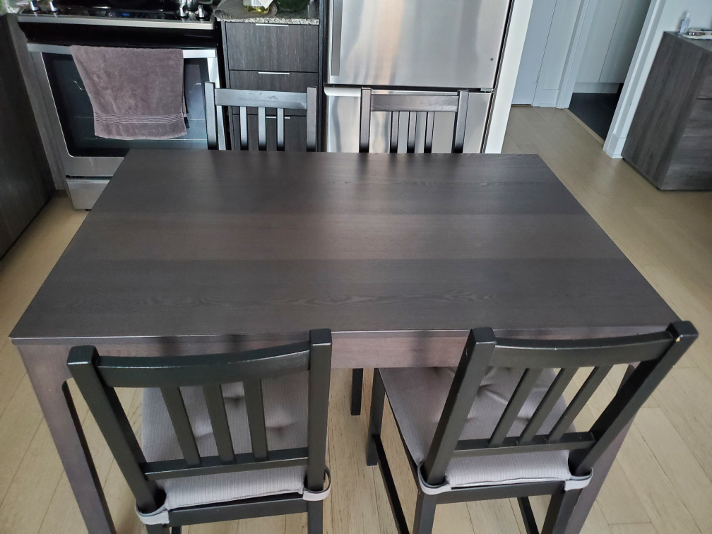 Laneberg IKEA Extendable Brown-Black Table & Stefan IKEA chairs