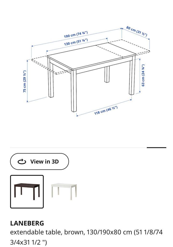 Laneberg IKEA Extendable Brown-Black Table & Stefan IKEA chairs - photo 4