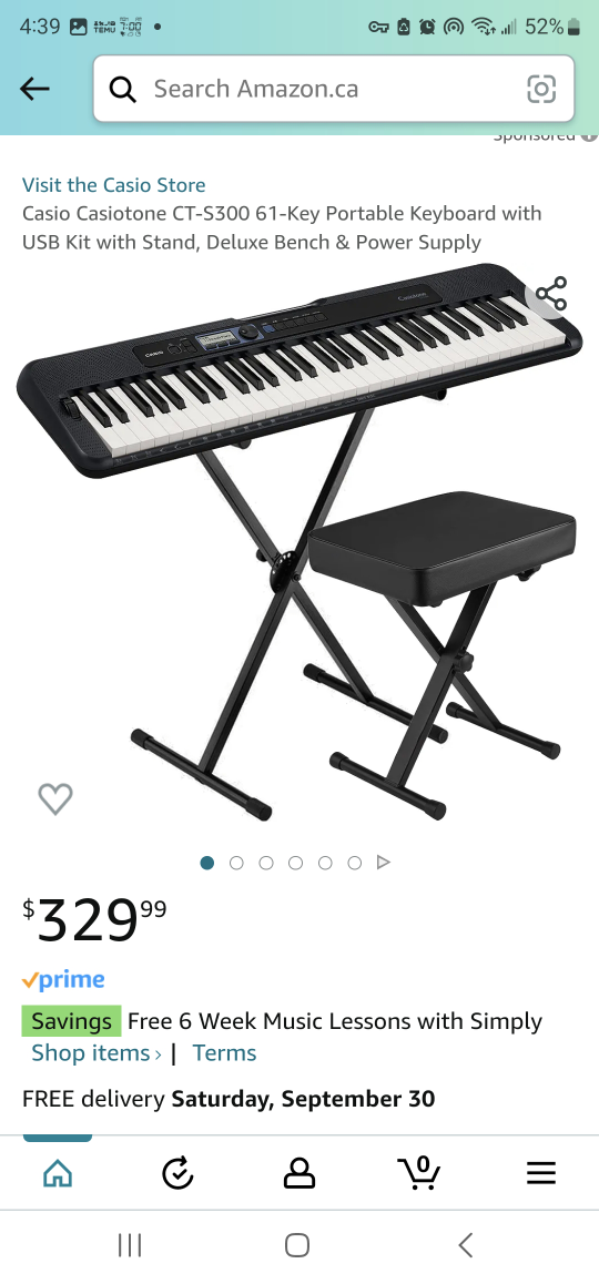 BRAND NEW Casio Casiotone CT-S300 61-Key Portable Keyboard thumbnail