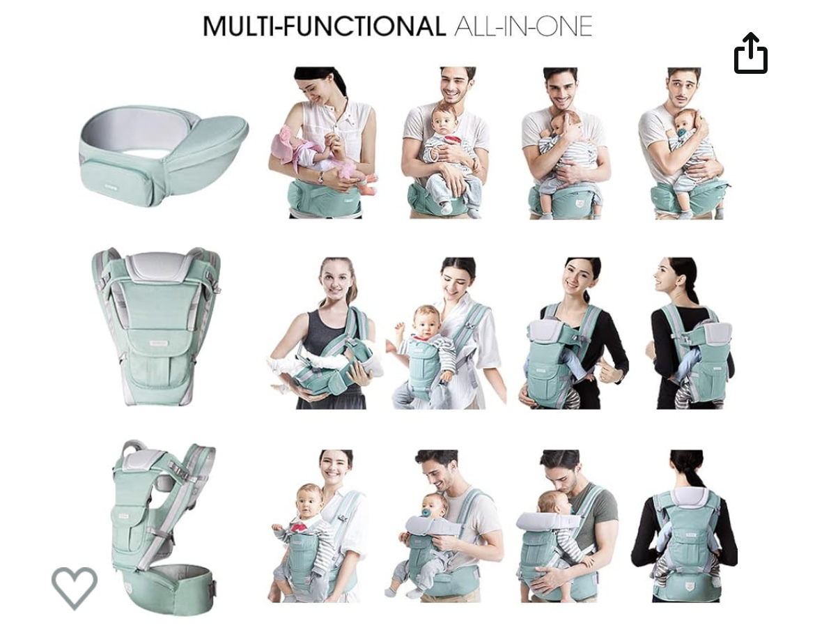 Baby carrier with hip seat- Never used - photo 2