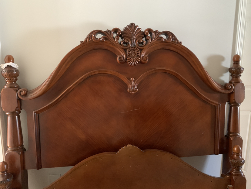 Solid wood bed