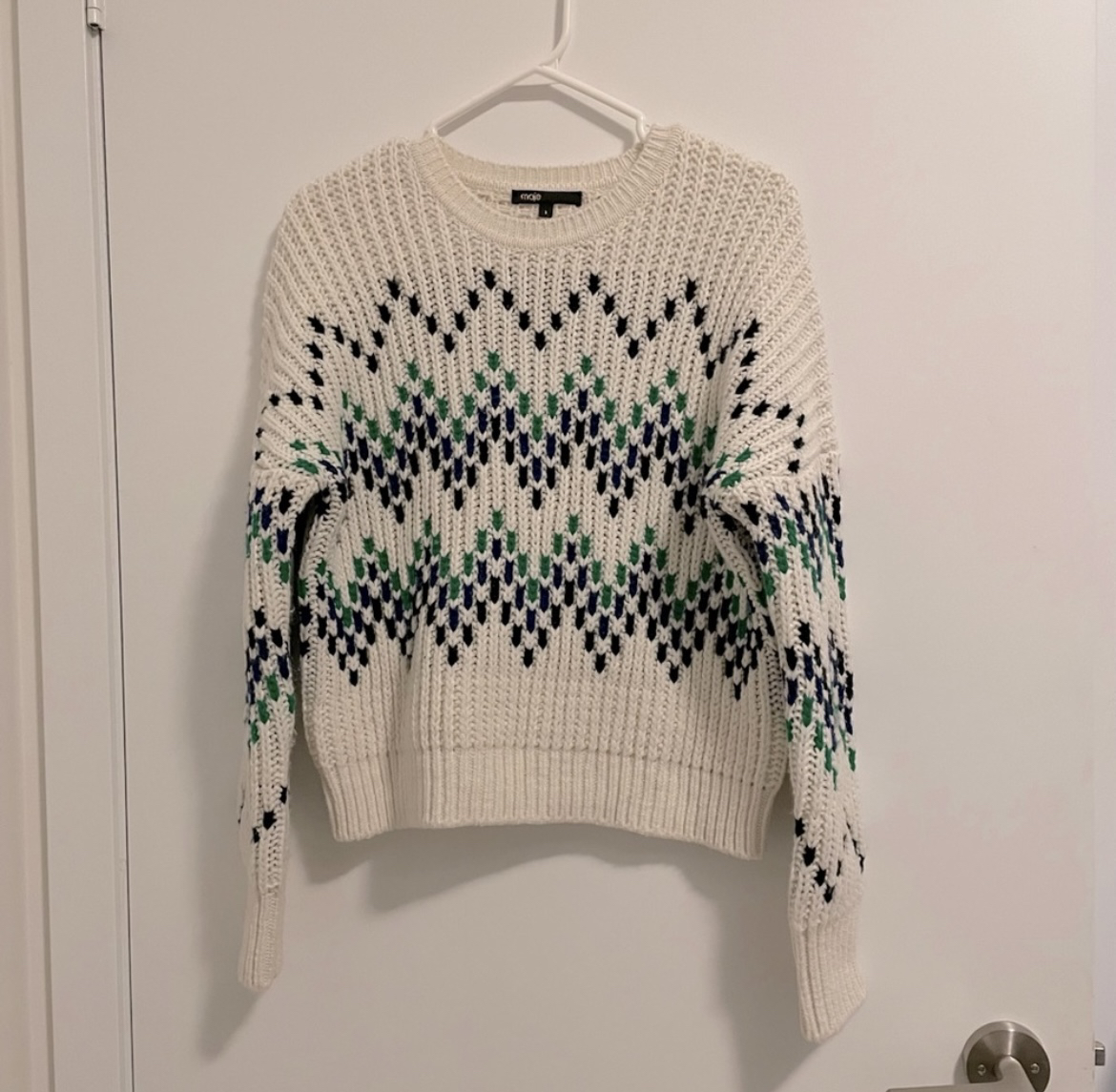Maje Massimo Chevron Wool Blend Sweater 🦃 image indicator(4)