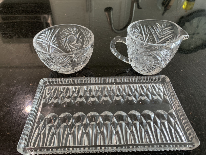 Crystal sugar and milk and tray set - photo 2