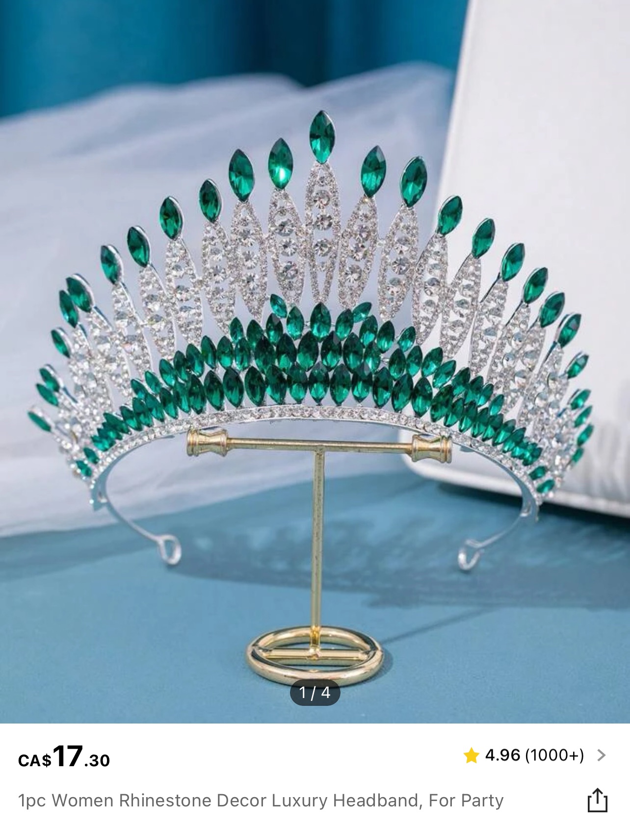 Rhinestone Decor Bridal Headband thumbnail