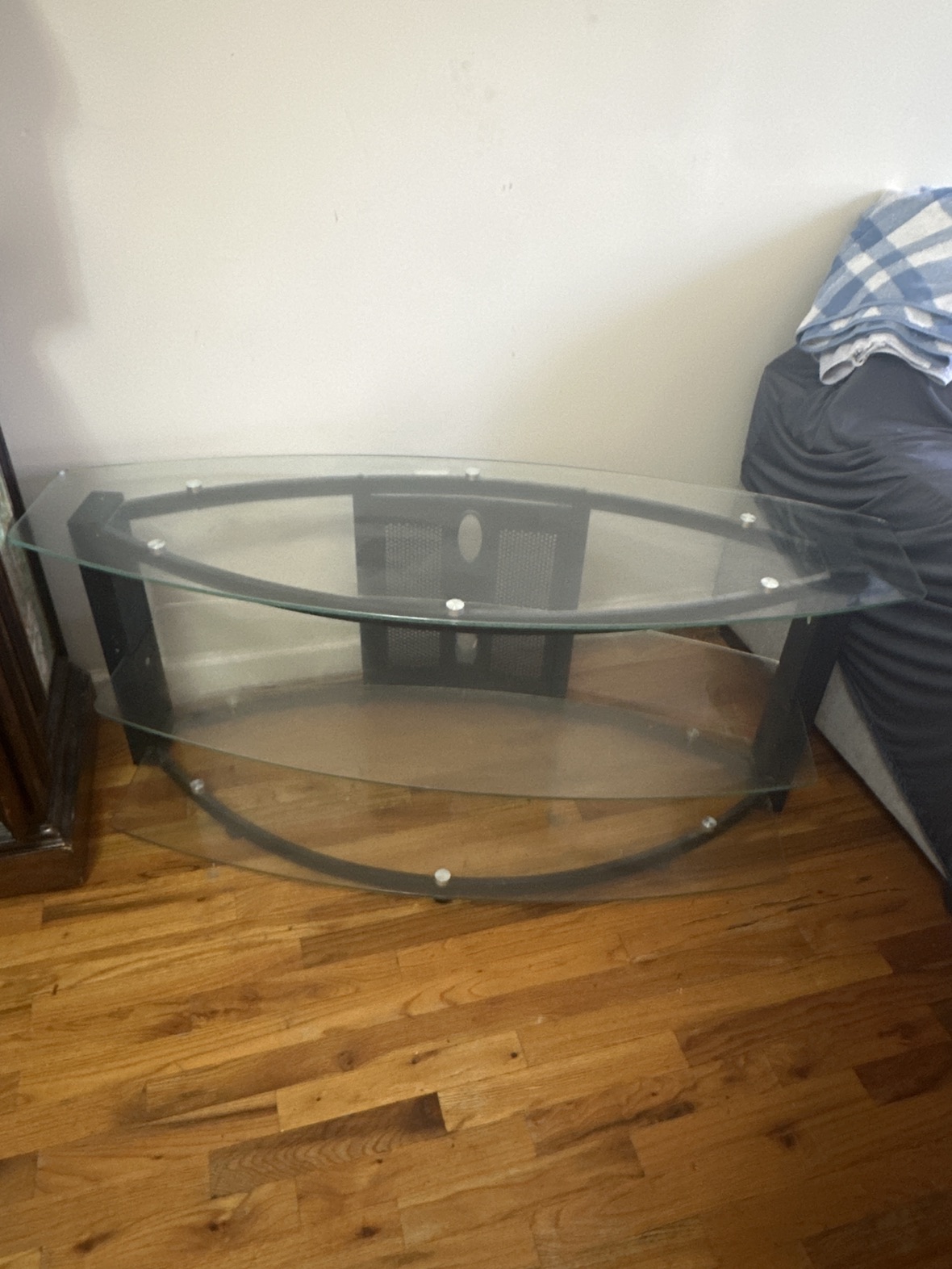 Glass tv stand