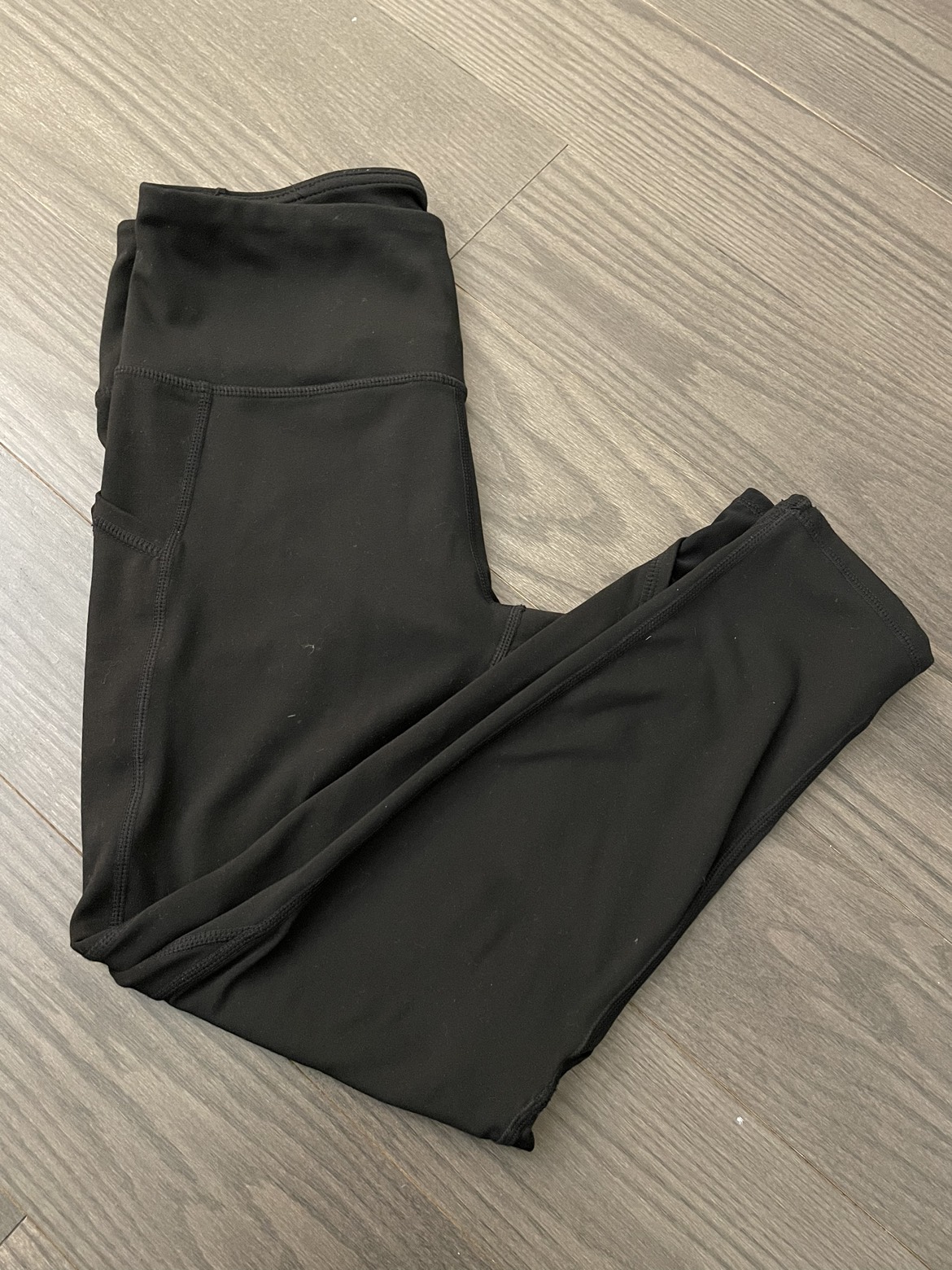 Black leggings with mesh ankle detail