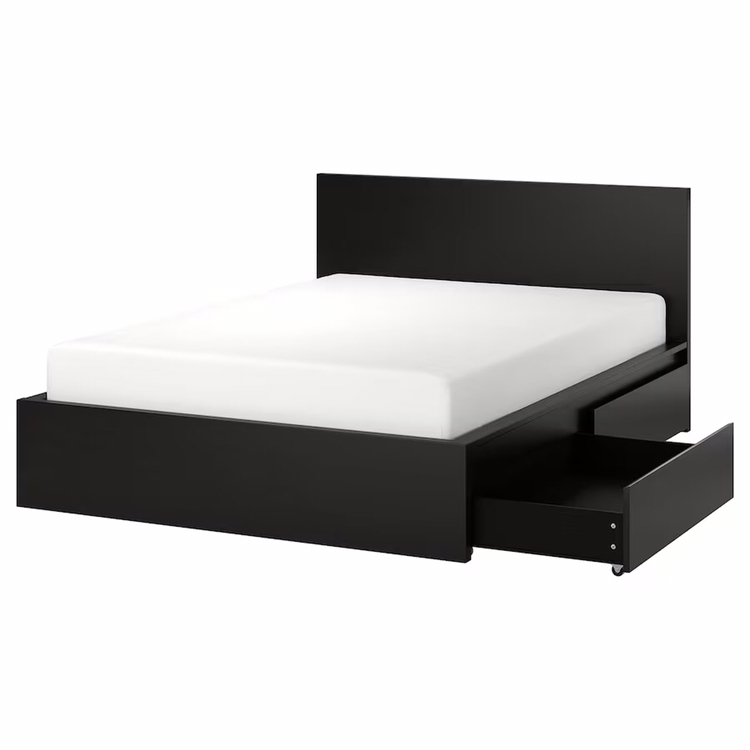 IKEA MALM Queen size bed frame with drawers