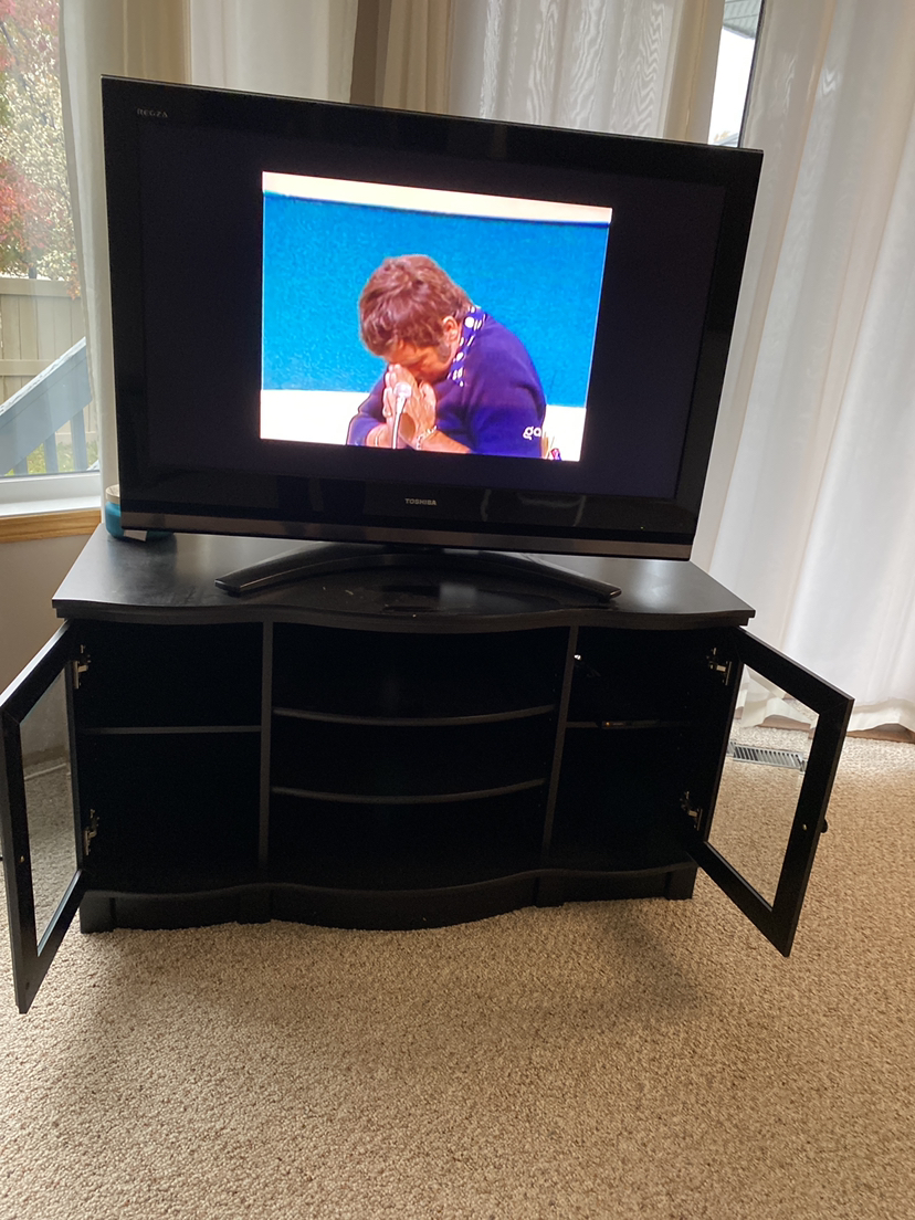 Tv and cabinet