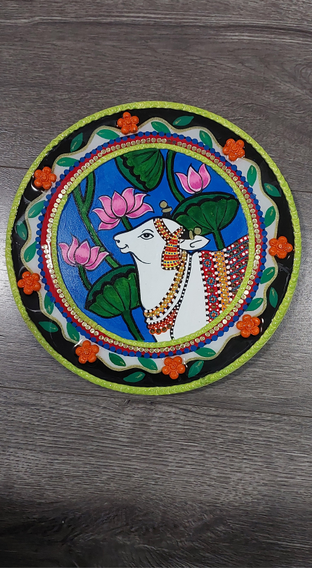 wooden Hand Crafted Wall Decor with resin n clay