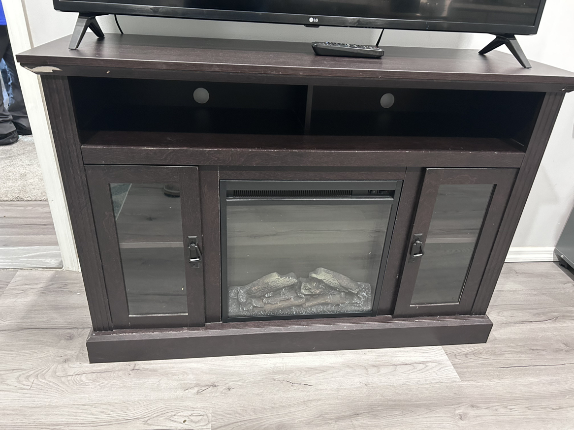Tv stand/ fireplace with electric heater