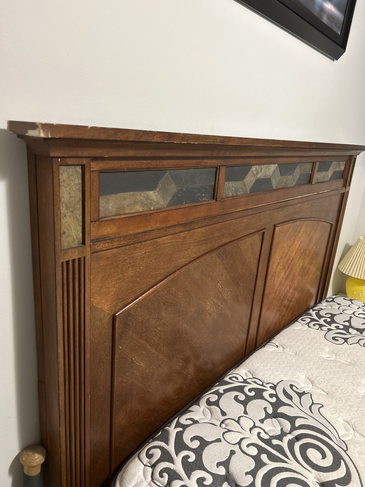 Queen Bed frame, mattress and box spring - photo 2