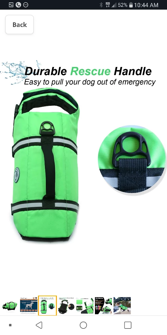 NEW!  Dog Life Jacket - Bright Green image indicator(4)