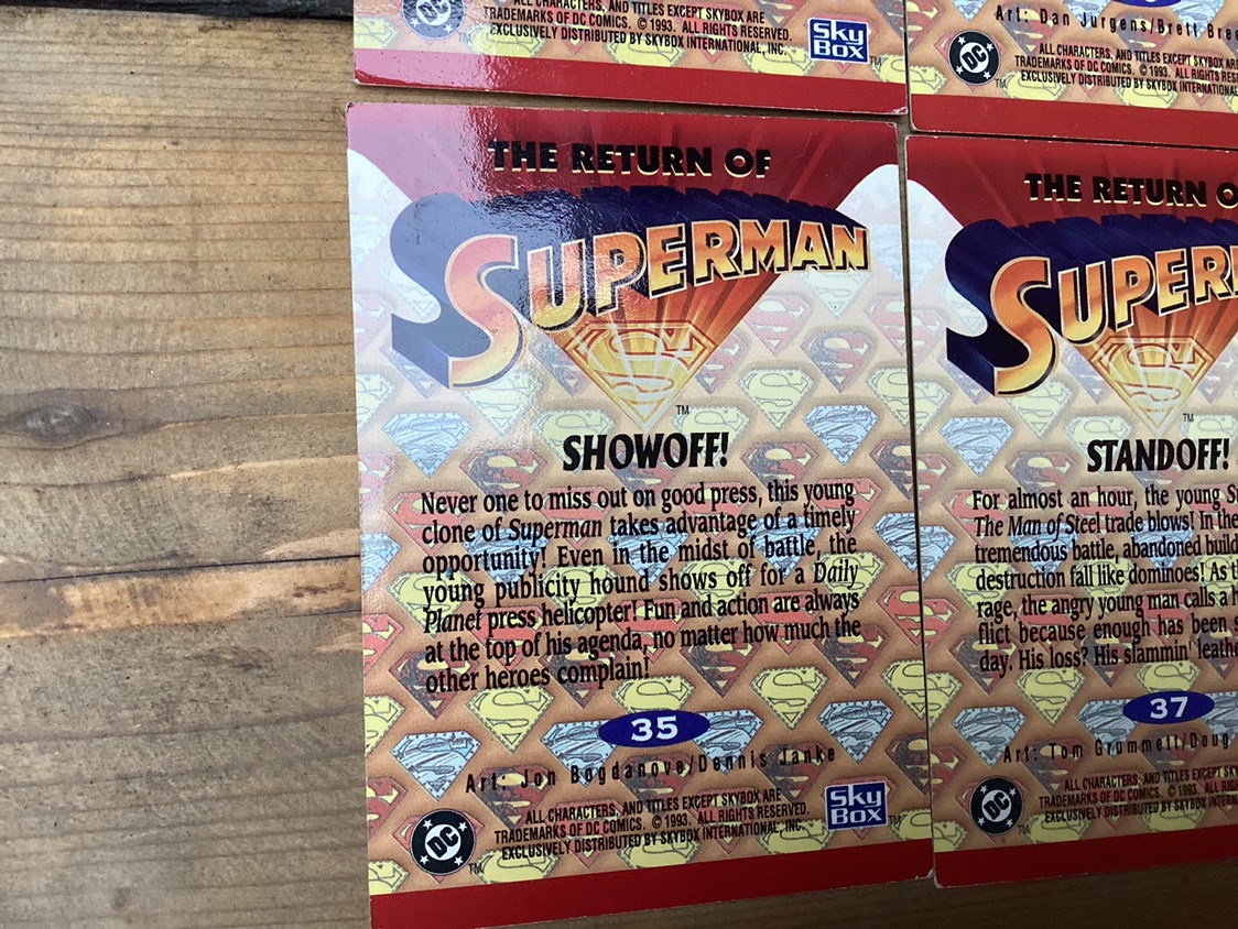 1993 THE RETURN OF SUPERMAN trading cards 35. 37, 84, 90 ! - photo 4