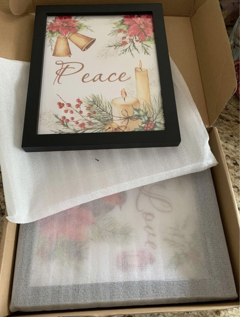 Brand new 3 piece framed Christmas wall art image indicator(5)