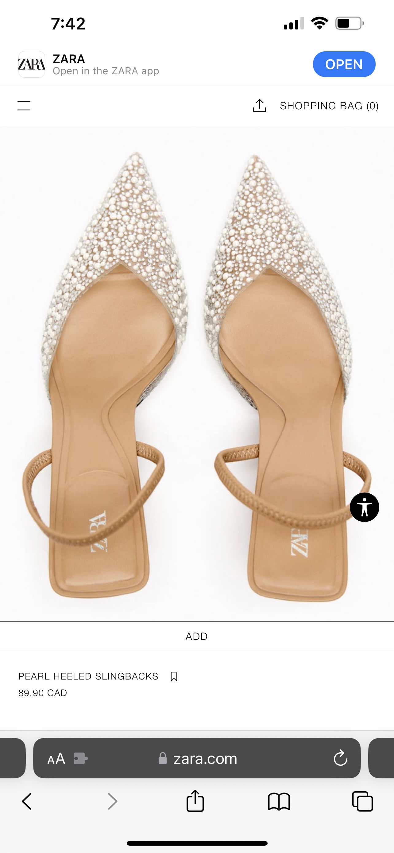 New Zara Pearl Heeled Slingbacks-41 - photo 4